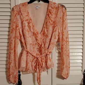Bar III Orange Long sleeve top size M (Runs small)